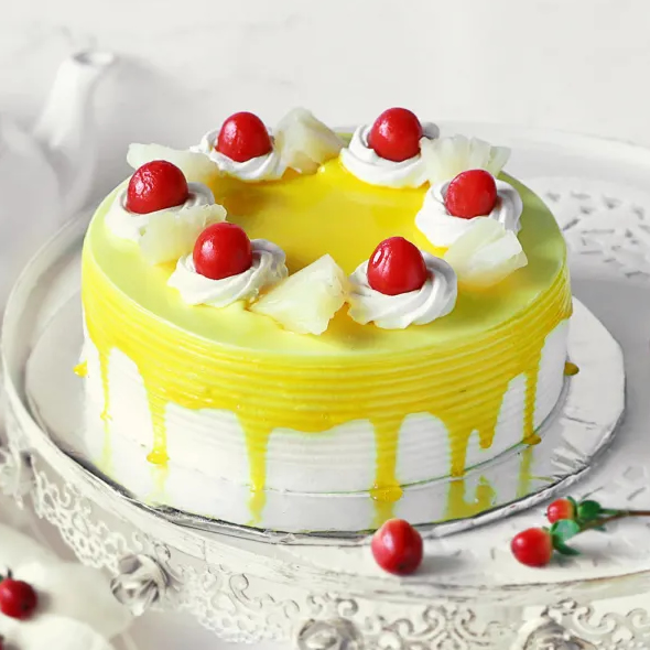 Pineapple Cake with Cherry Toppings City Cakes Online Cake Store in